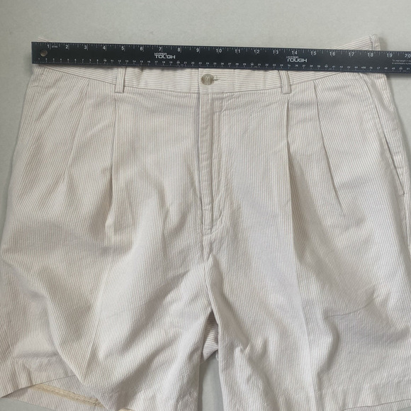Bobby Jones Shorts Mens Size 38 Cream Tan Stripe Nautical Preppy Old Money - Picture 6 of 9
